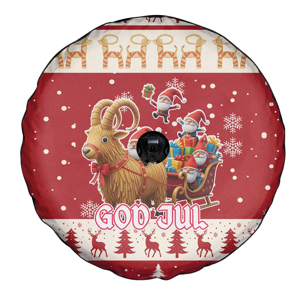 Sweden Christmas Spare Tire Cover God Jul Nordic Julbock - Wonder Print Shop