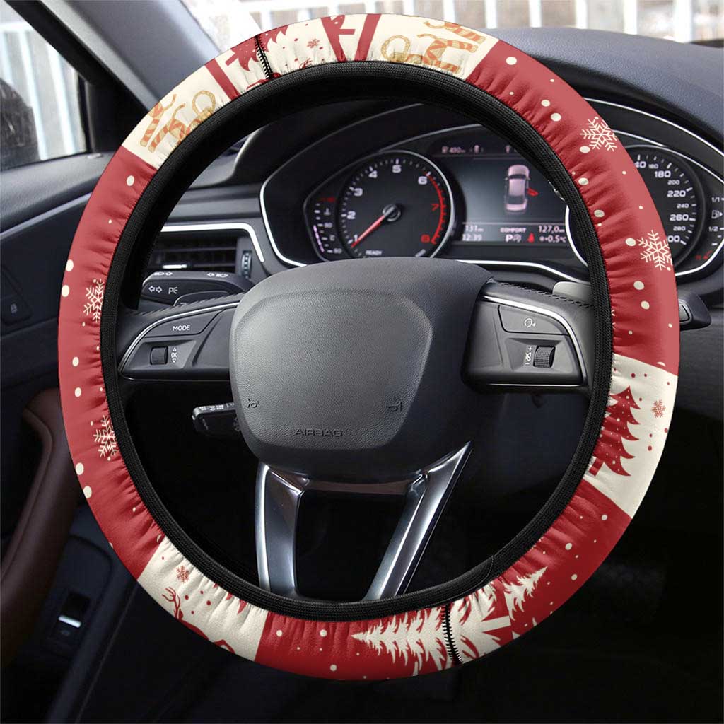 Sweden Christmas Steering Wheel Cover God Jul Nordic Julbock - Wonder Print Shop