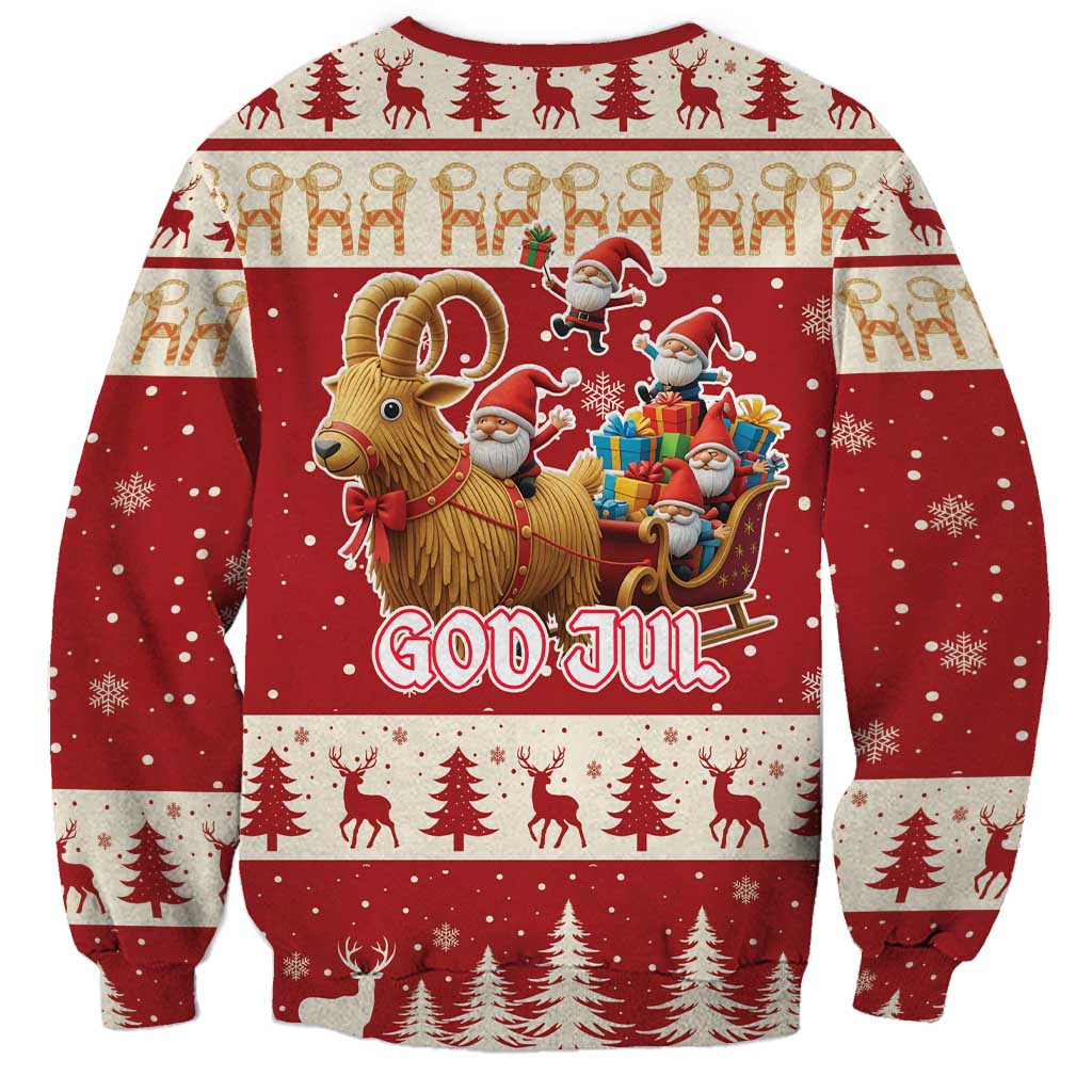 Sweden Christmas Sweatshirt God Jul Nordic Julbock - Wonder Print Shop