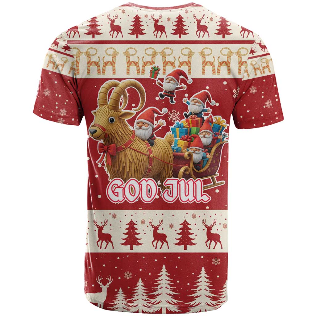 Sweden Christmas T Shirt God Jul Nordic Julbock - Wonder Print Shop