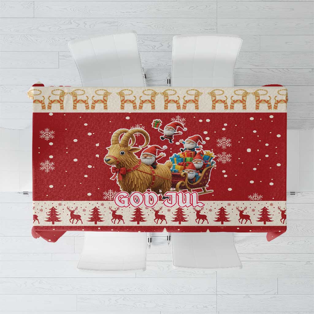 Sweden Christmas Tablecloth God Jul Nordic Julbock - Wonder Print Shop