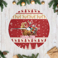 Sweden Christmas Tree Skirt God Jul Nordic Julbock - Wonder Print Shop