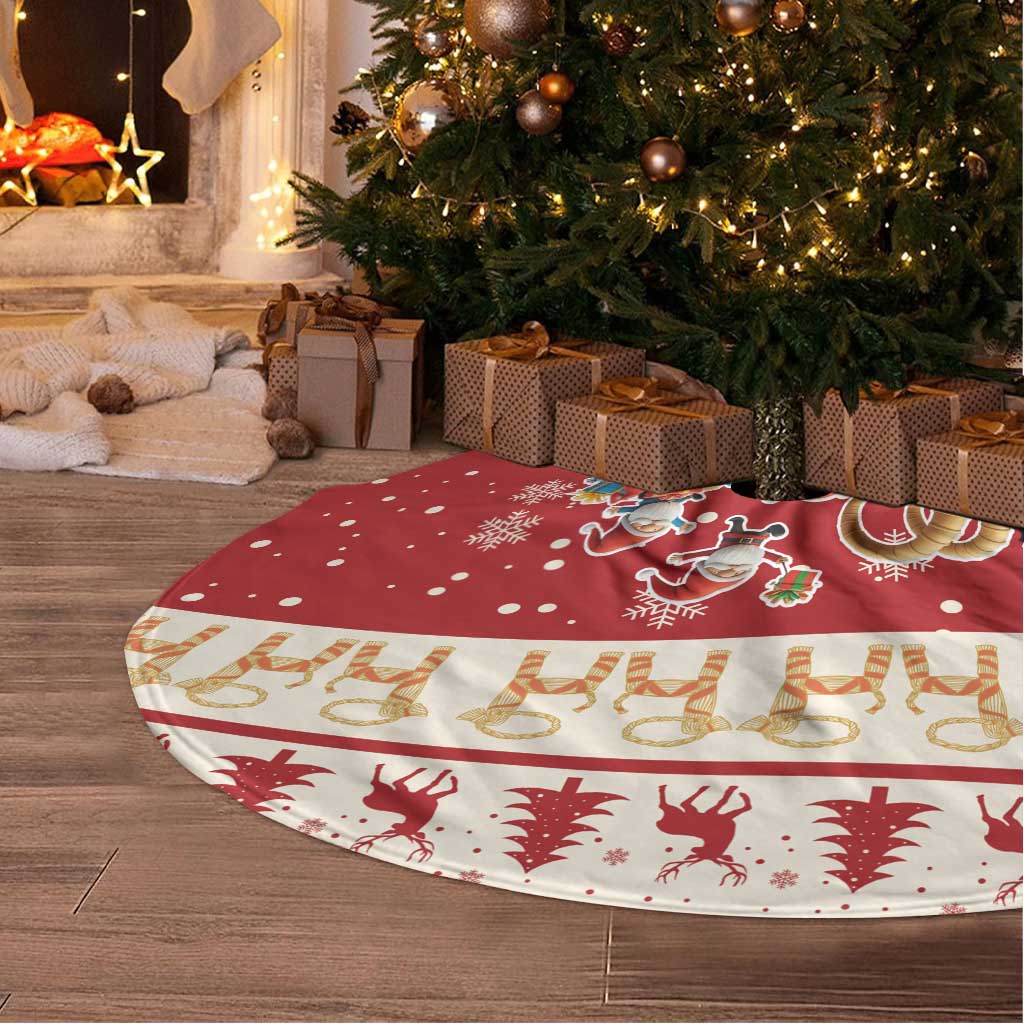Sweden Christmas Tree Skirt God Jul Nordic Julbock - Wonder Print Shop