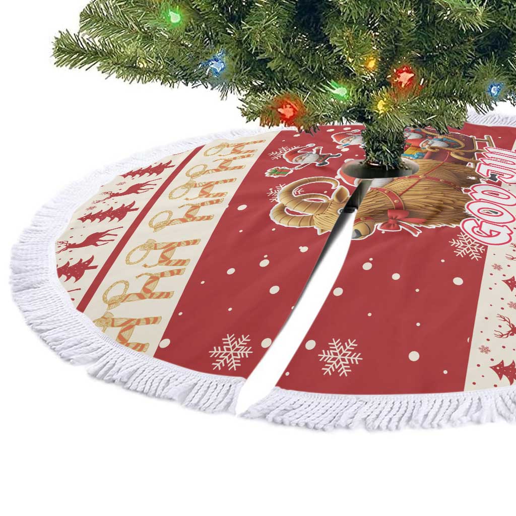 Sweden Christmas Tree Skirt God Jul Nordic Julbock - Wonder Print Shop