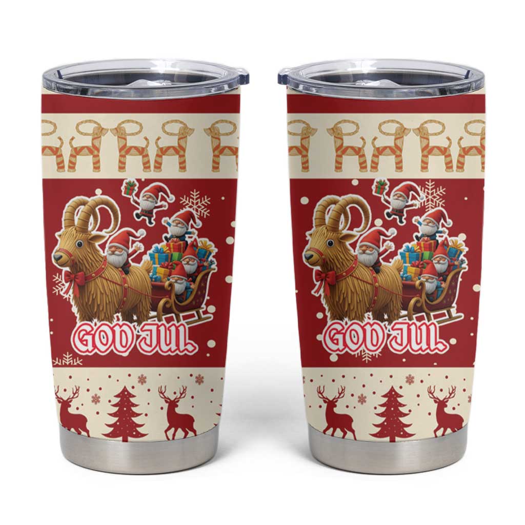 Sweden Christmas Tumbler Cup God Jul Nordic Julbock - Wonder Print Shop