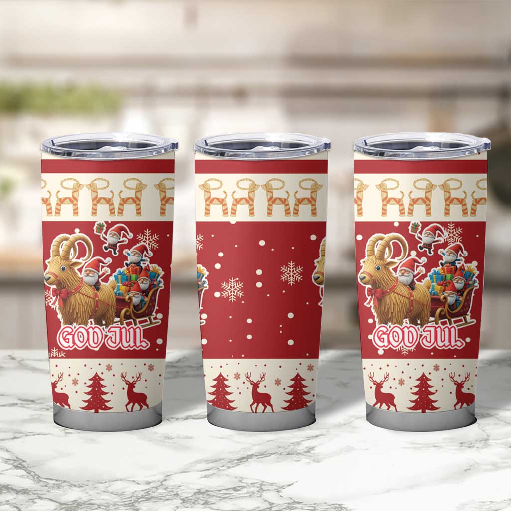 Sweden Christmas Tumbler Cup God Jul Nordic Julbock - Wonder Print Shop