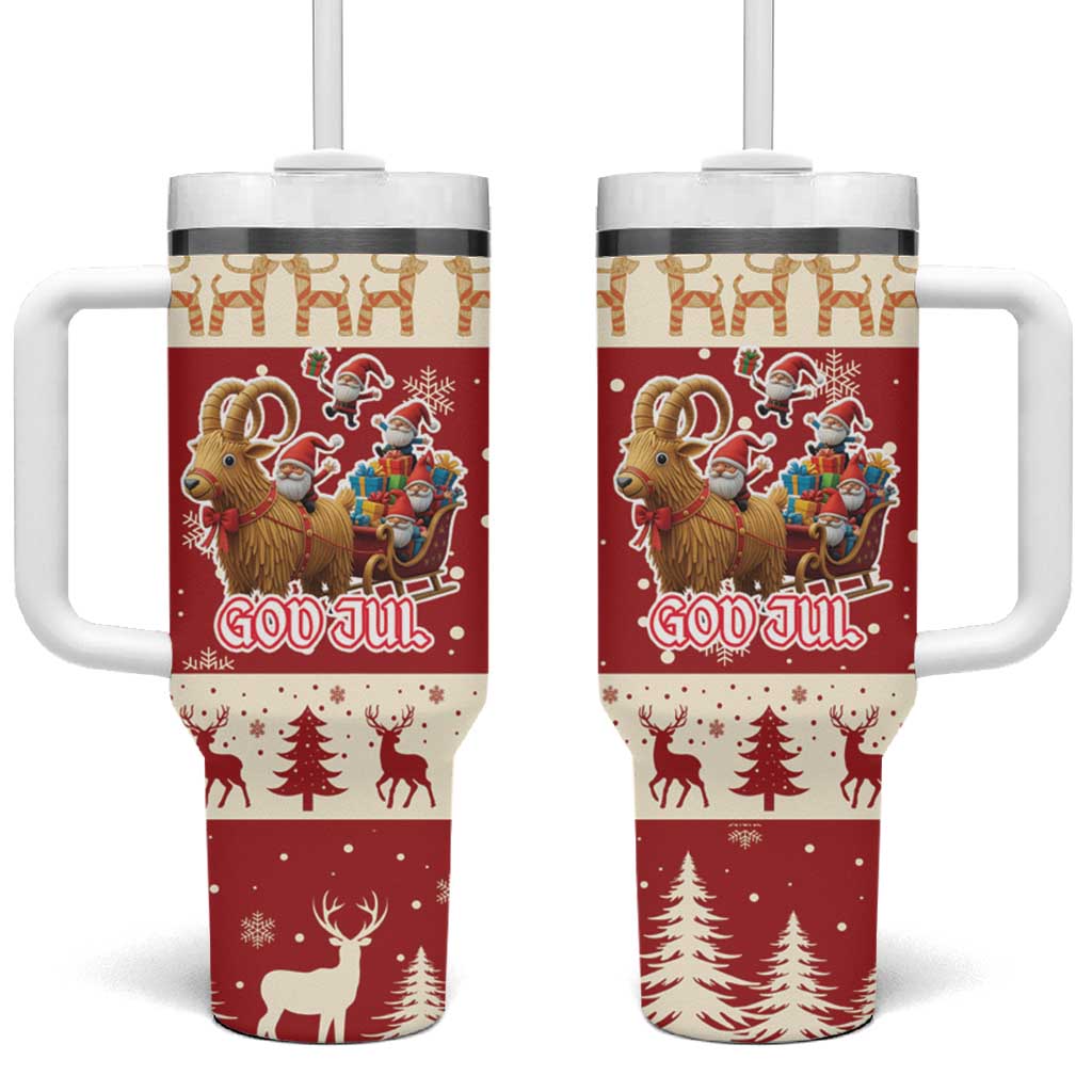 Sweden Christmas Tumbler With Handle God Jul Nordic Julbock - Wonder Print Shop