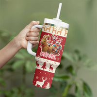 Sweden Christmas Tumbler With Handle God Jul Nordic Julbock - Wonder Print Shop