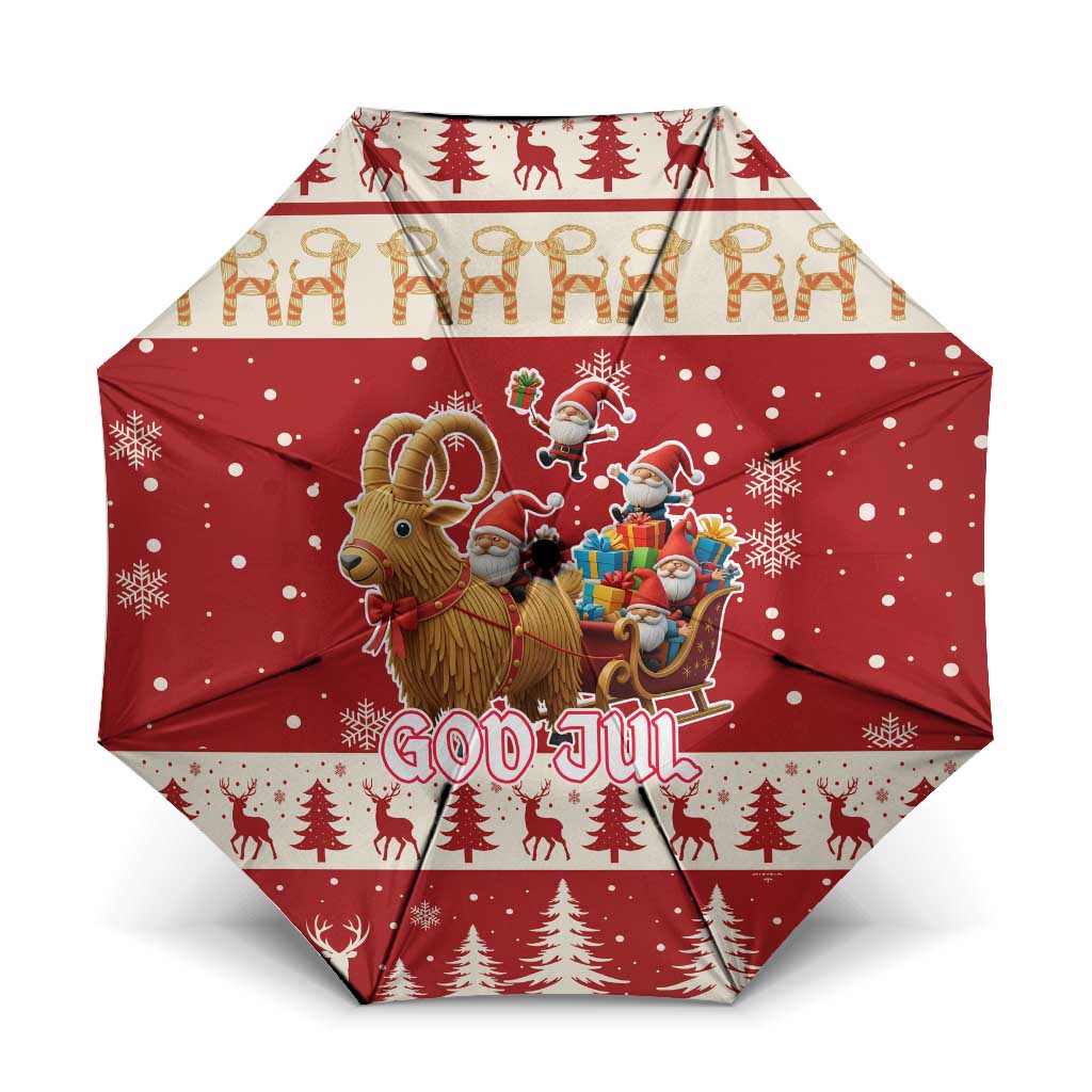 Sweden Christmas Umbrella God Jul Nordic Julbock - Wonder Print Shop