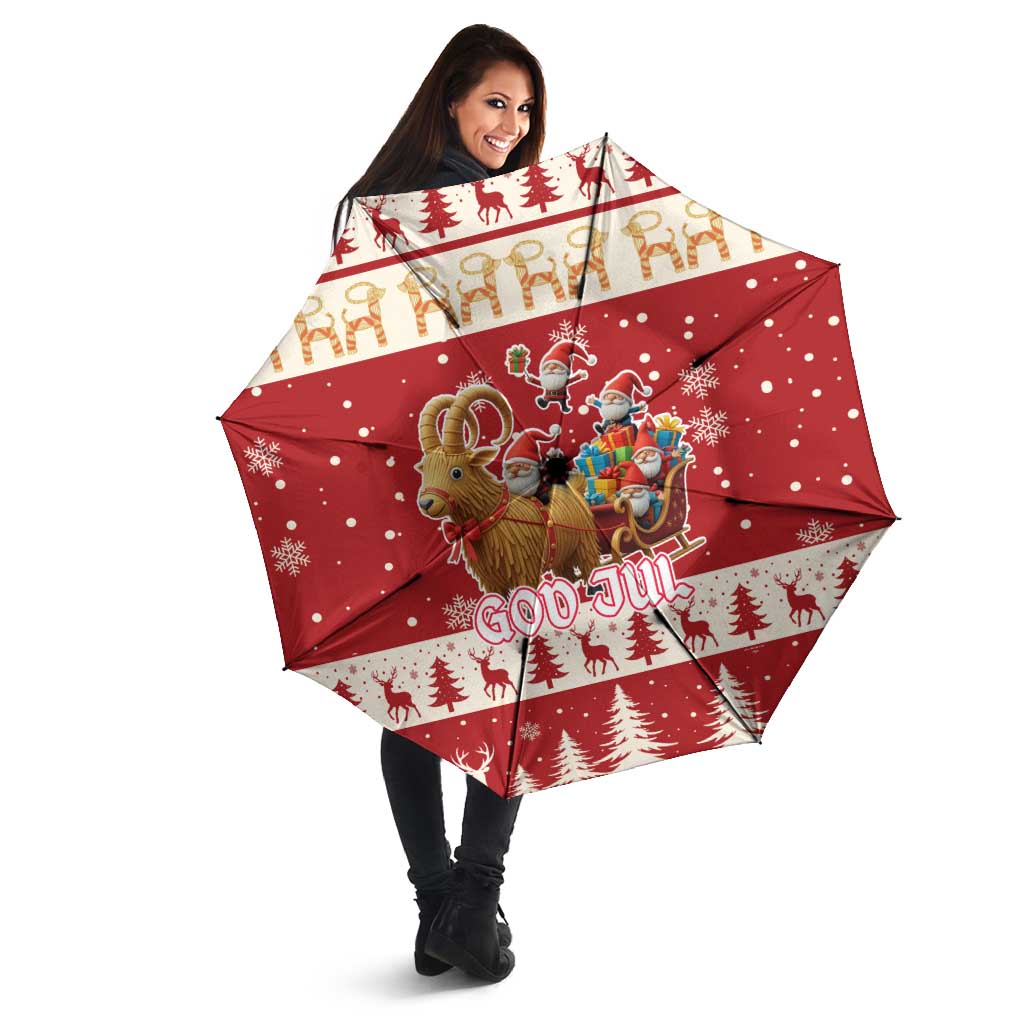 Sweden Christmas Umbrella God Jul Nordic Julbock - Wonder Print Shop