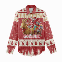 Sweden Christmas Women Casual Shirt God Jul Nordic Julbock - Wonder Print Shop