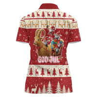 Sweden Christmas Women Polo Shirt God Jul Nordic Julbock - Wonder Print Shop