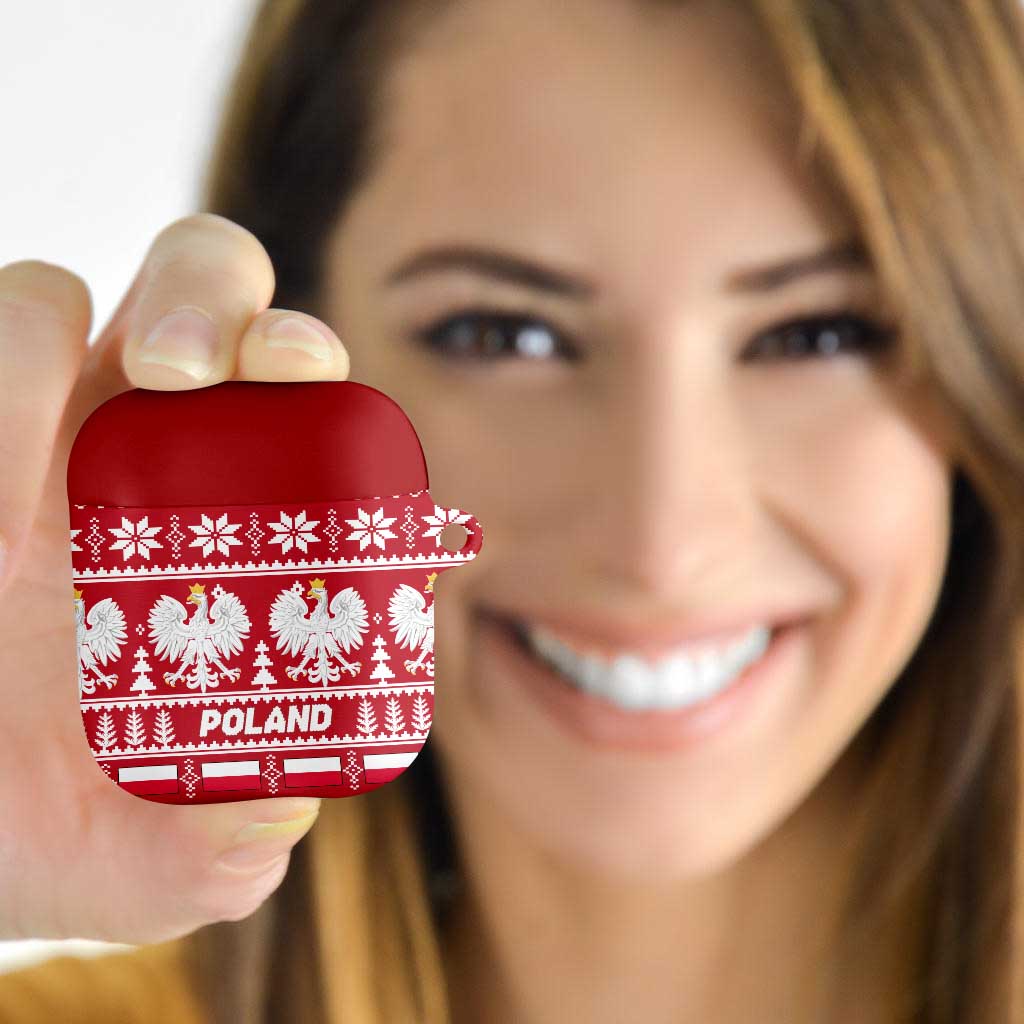 Poland Christmas AirPods Case Emblem With Flag Style - Wonder Print Shop