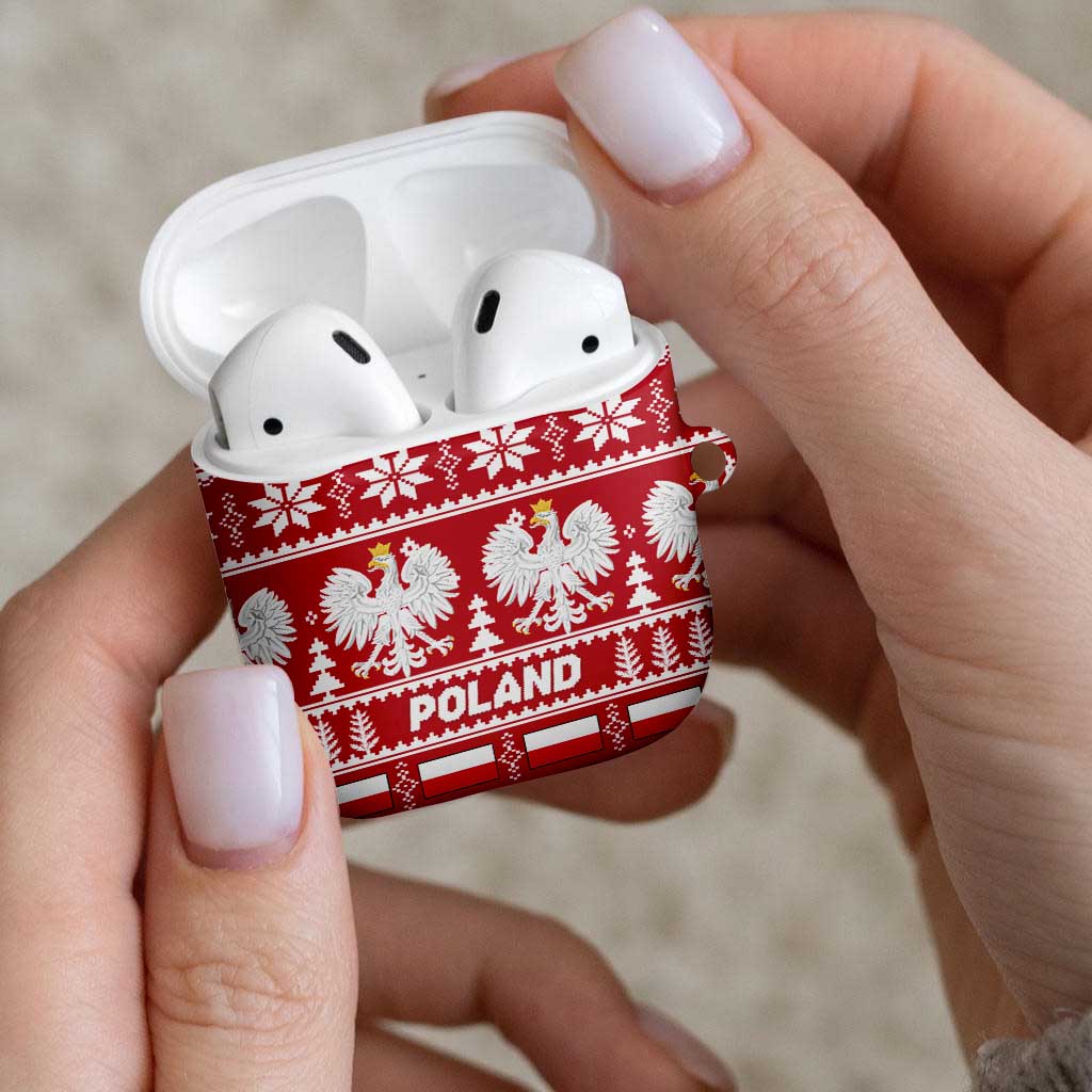 Poland Christmas AirPods Case Emblem With Flag Style - Wonder Print Shop