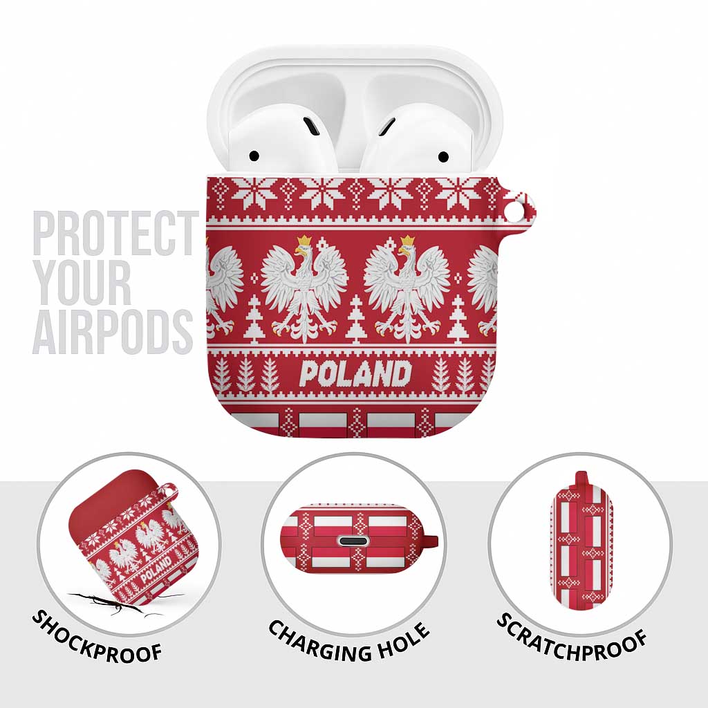 Poland Christmas AirPods Case Emblem With Flag Style - Wonder Print Shop