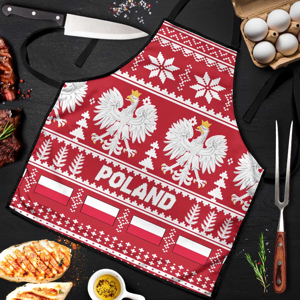 Poland Christmas Apron Emblem With Flag Style - Wonder Print Shop