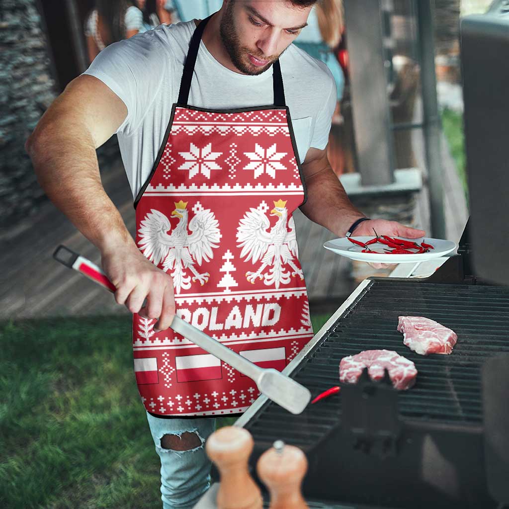 Poland Christmas Apron Emblem With Flag Style - Wonder Print Shop