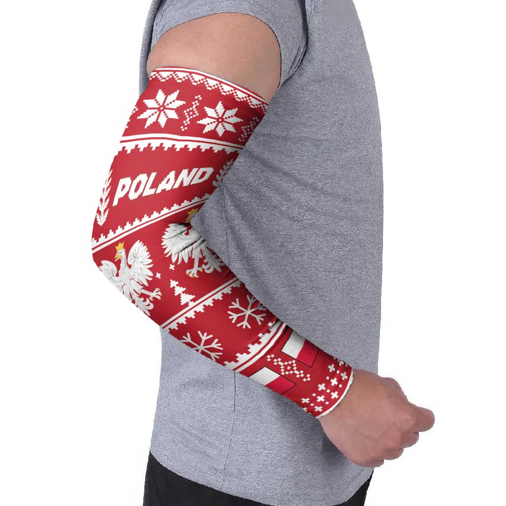 Poland Christmas Arm Sleeves Emblem With Flag Style - Wonder Print Shop