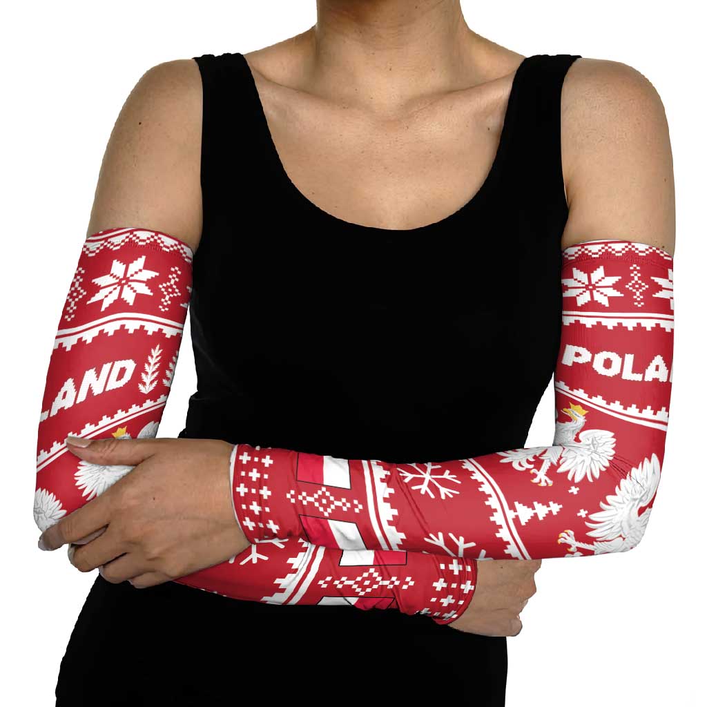Poland Christmas Arm Sleeves Emblem With Flag Style - Wonder Print Shop