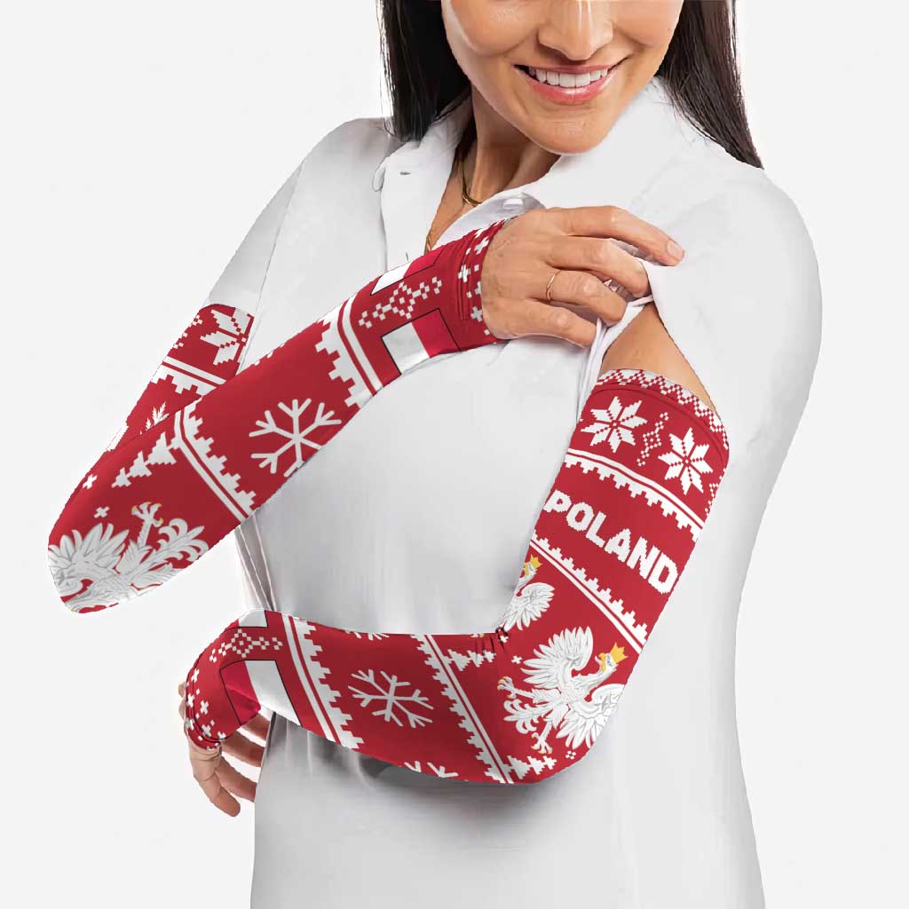 Poland Christmas Arm Sleeves Emblem With Flag Style - Wonder Print Shop