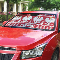 Poland Christmas Auto Sun Shade Emblem With Flag Style - Wonder Print Shop