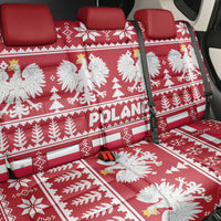Poland Christmas Back Car Seat Cover Emblem With Flag Style - Wonder Print Shop