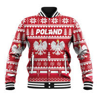 Poland Christmas Baseball Jacket Emblem With Flag Style - Wonder Print Shop
