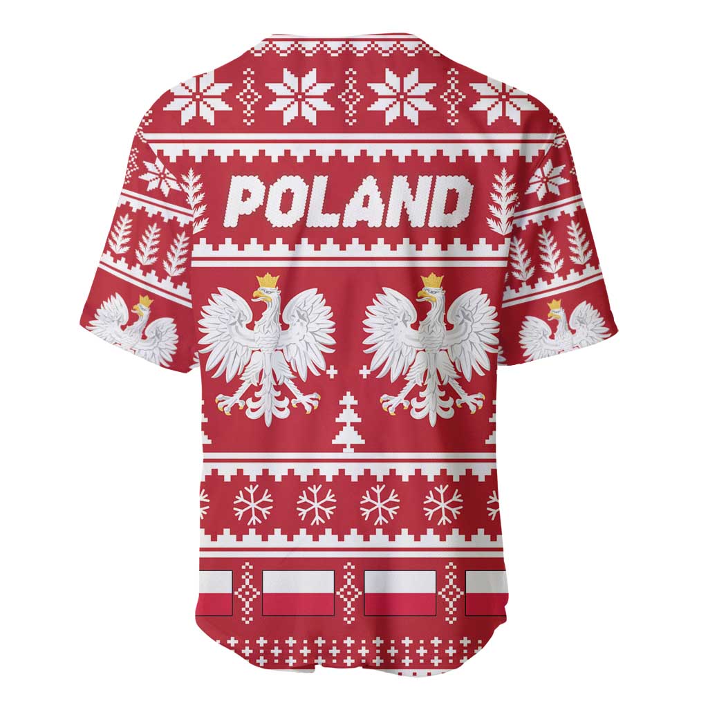Poland Christmas Baseball Jersey Emblem With Flag Style - Wonder Print Shop