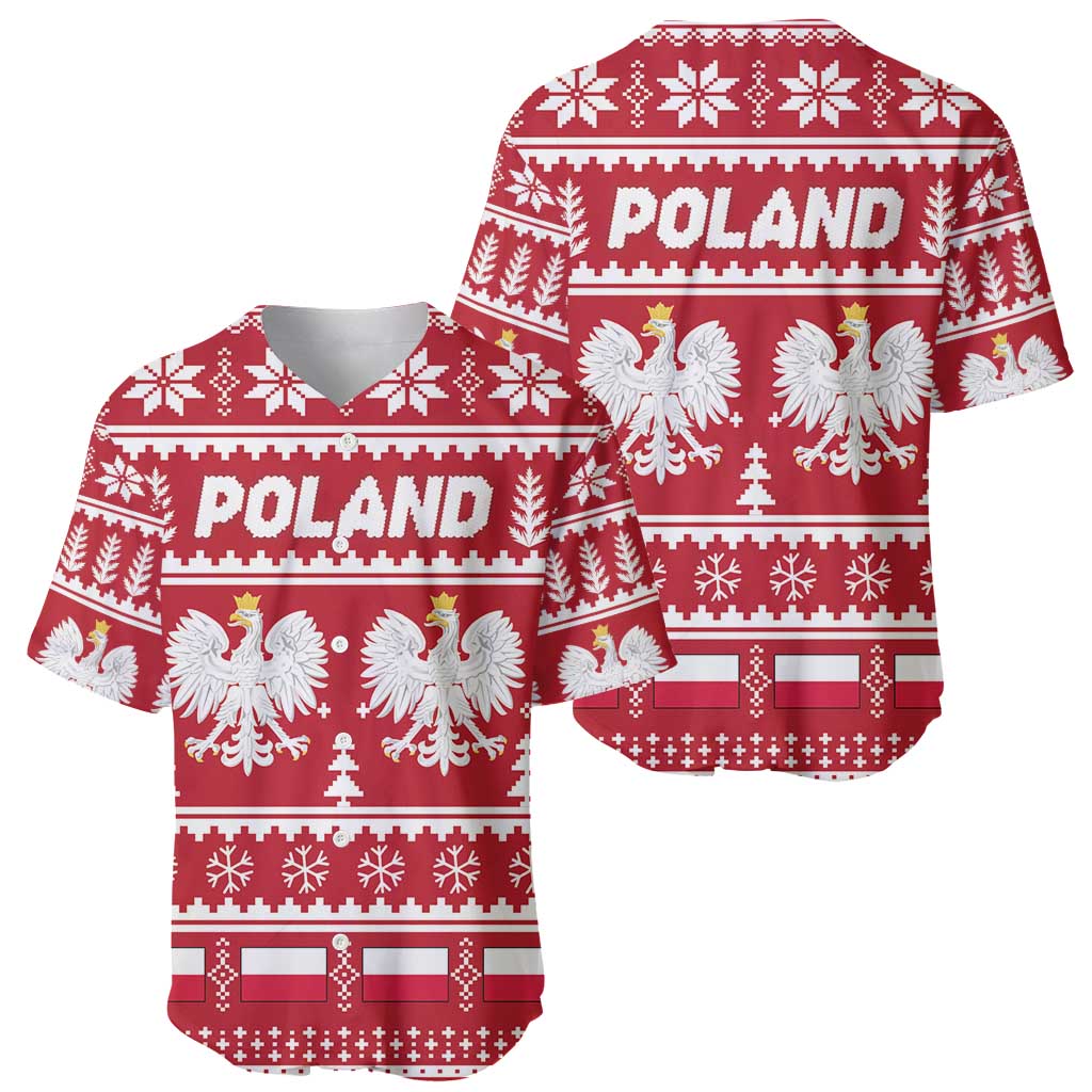Poland Christmas Baseball Jersey Emblem With Flag Style - Wonder Print Shop
