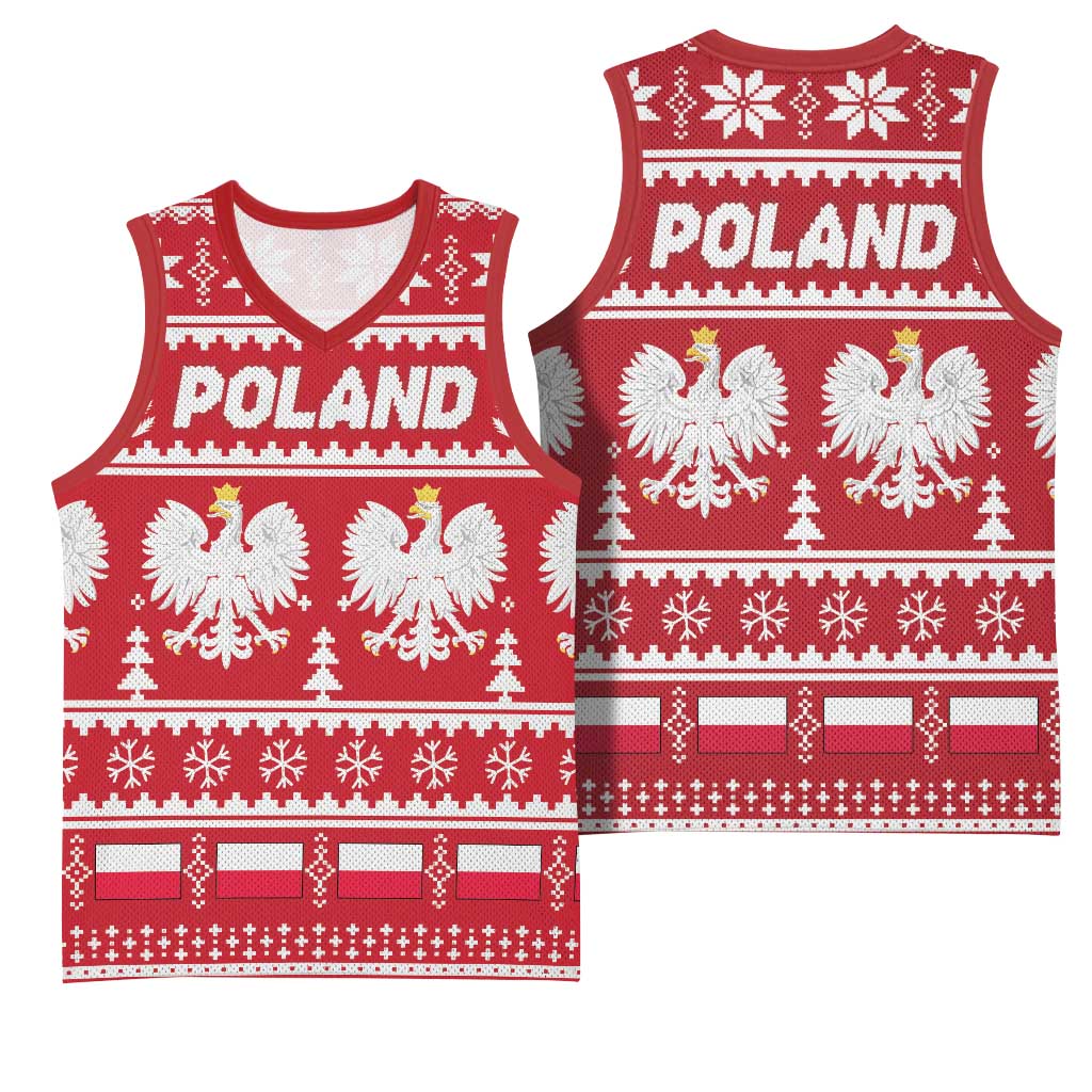 Poland Christmas Basketball Jersey Emblem With Flag Style - Wonder Print Shop