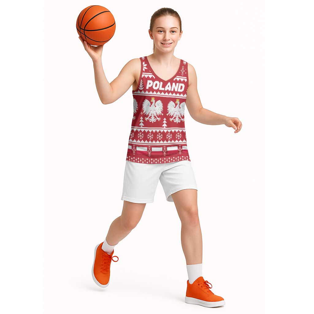Poland Christmas Basketball Jersey Emblem With Flag Style - Wonder Print Shop
