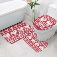 Poland Christmas Bathroom Set Emblem With Flag Style - Wonder Print Shop