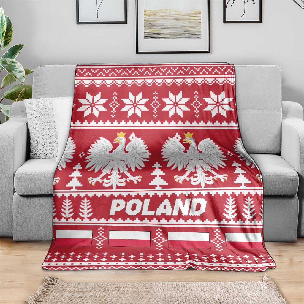 Poland Christmas Blanket Emblem With Flag Style - Wonder Print Shop