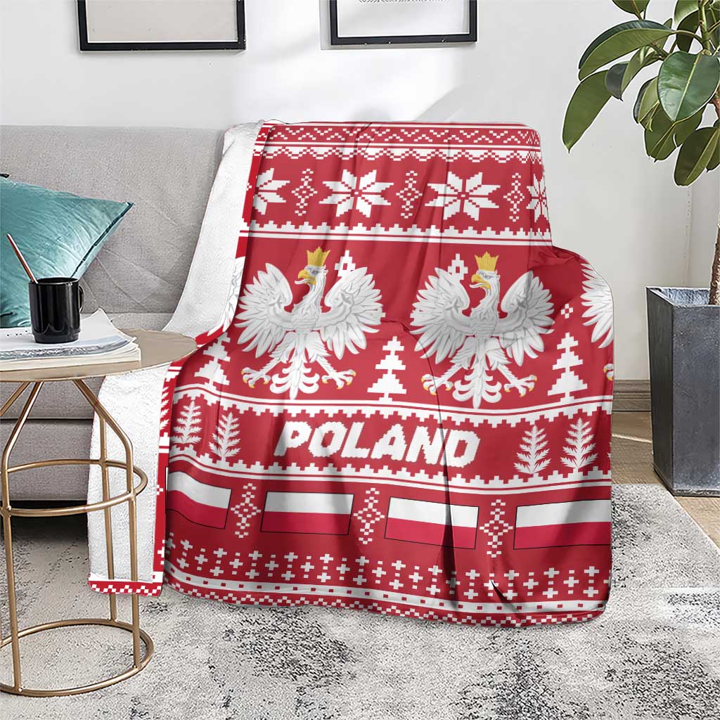Poland Christmas Blanket Emblem With Flag Style - Wonder Print Shop