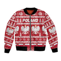 Poland Christmas Bomber Jacket Emblem With Flag Style - Wonder Print Shop