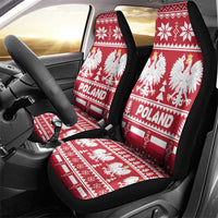Poland Christmas Car Seat Cover Emblem With Flag Style - Wonder Print Shop