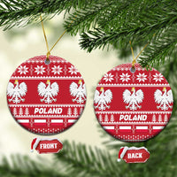 Poland Christmas Ceramic Ornament Emblem With Flag Style - Wonder Print Shop