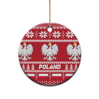 Poland Christmas Ceramic Ornament Emblem With Flag Style - Wonder Print Shop