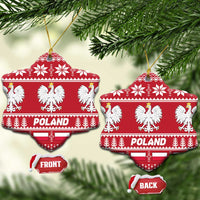 Poland Christmas Ceramic Ornament Emblem With Flag Style - Wonder Print Shop