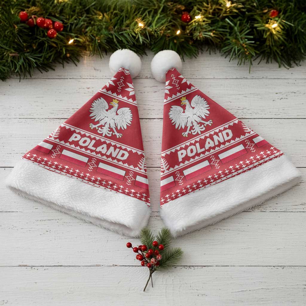 Poland Christmas Santa Hat Emblem With Flag Style - Wonder Print Shop