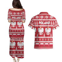 Poland Christmas Couples Matching Puletasi and Hawaiian Shirt Emblem With Flag Style - Wonder Print Shop