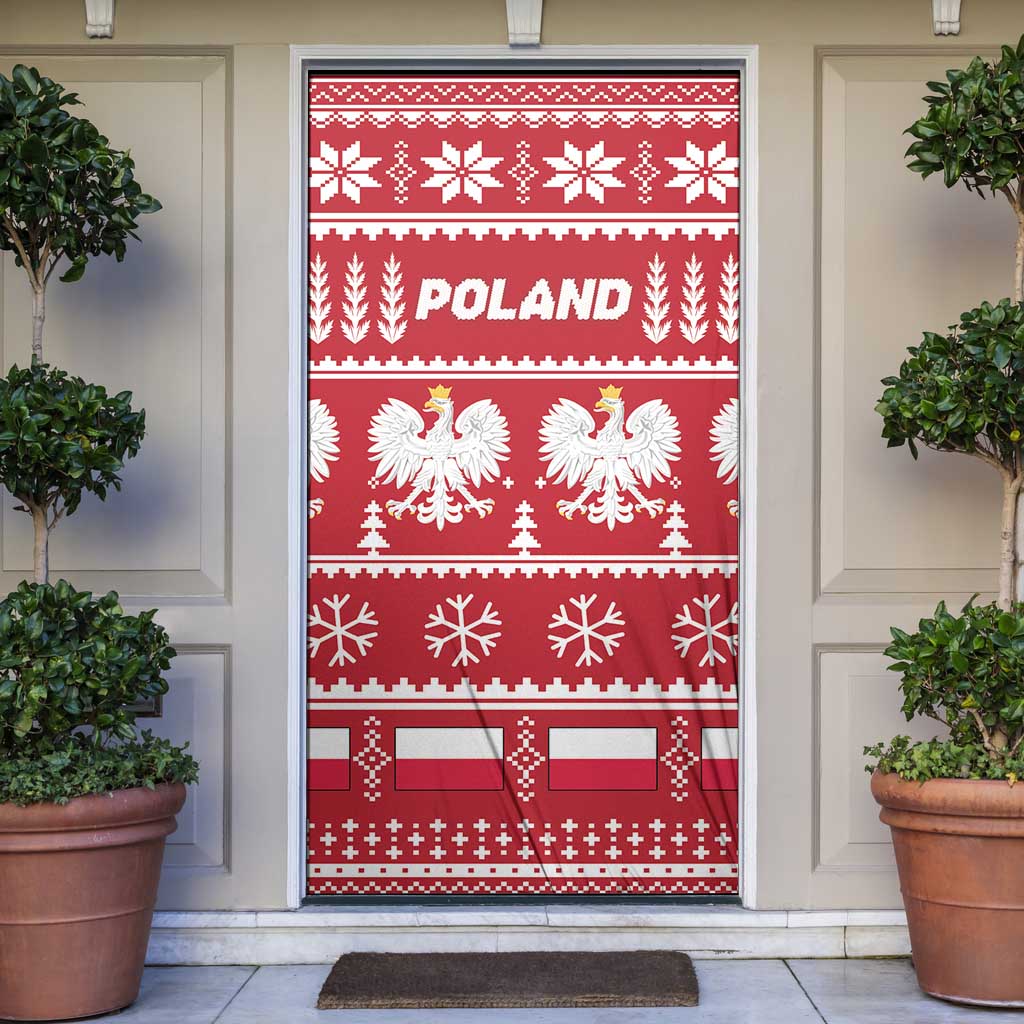 Poland Christmas Door Cover Emblem With Flag Style - Wonder Print Shop