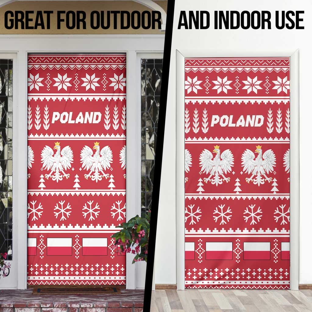 Poland Christmas Door Cover Emblem With Flag Style - Wonder Print Shop