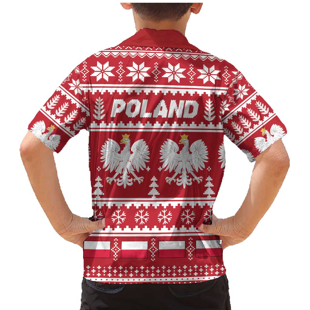 Poland Christmas Family Matching Mermaid Dress and Hawaiian Shirt Emblem With Flag Style - Wonder Print Shop