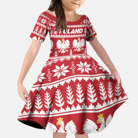 Poland Christmas Family Matching Mermaid Dress and Hawaiian Shirt Emblem With Flag Style - Wonder Print Shop