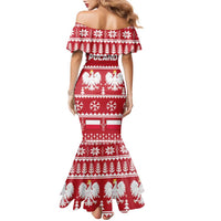 Poland Christmas Family Matching Mermaid Dress and Hawaiian Shirt Emblem With Flag Style - Wonder Print Shop