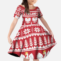 Poland Christmas Family Matching Off Shoulder Maxi Dress and Hawaiian Shirt Emblem With Flag Style - Wonder Print Shop