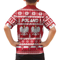 Poland Christmas Family Matching Short Sleeve Bodycon Dress and Hawaiian Shirt Emblem With Flag Style - Wonder Print Shop