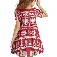 Poland Christmas Family Matching Short Sleeve Bodycon Dress and Hawaiian Shirt Emblem With Flag Style - Wonder Print Shop