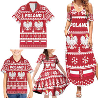 Poland Christmas Family Matching Summer Maxi Dress and Hawaiian Shirt Emblem With Flag Style - Wonder Print Shop